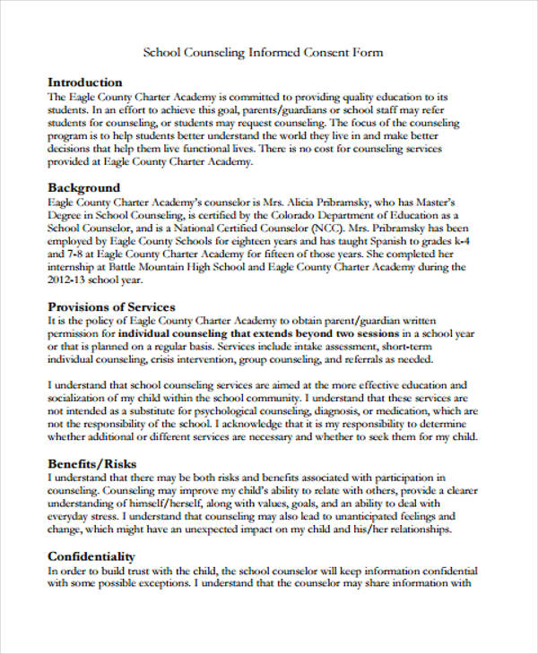 school counseling informed consent form