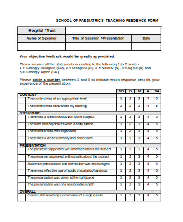 school event feedback evaluation form