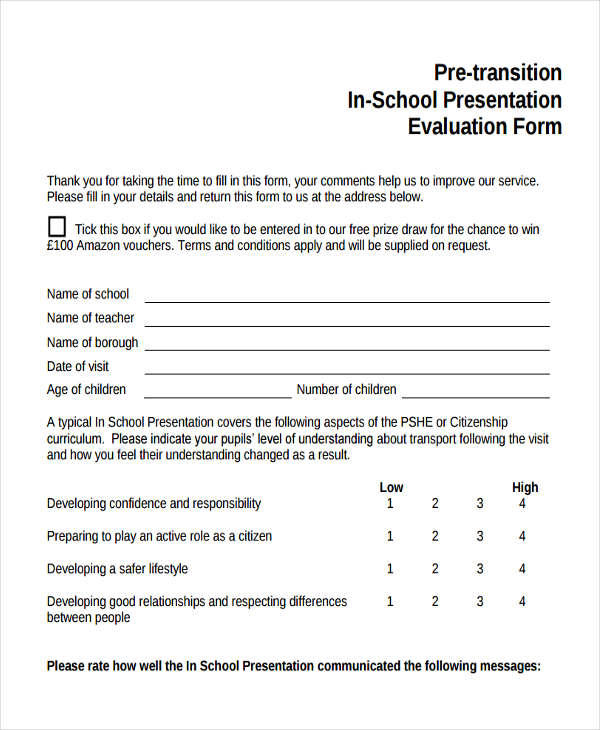 school powerpoint presentation evaluation