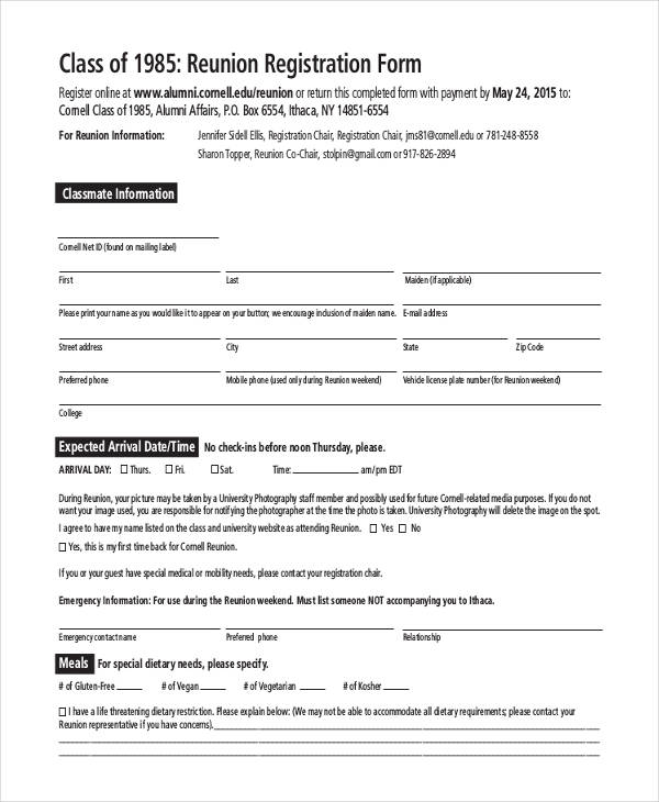 FREE 50+ Printable Registration Forms in PDF