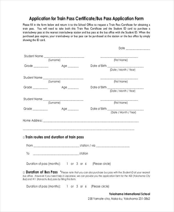 school student rail pass application form
