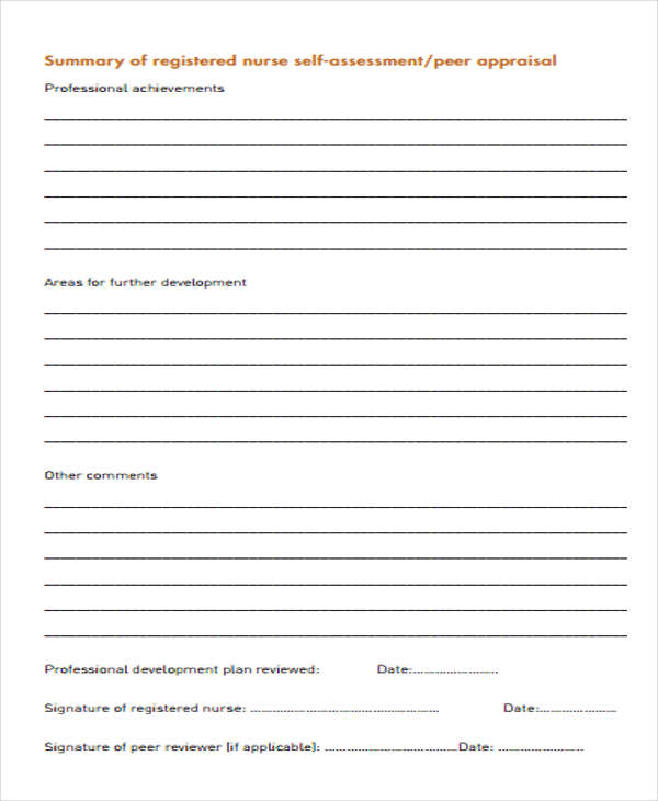 self appraisal form