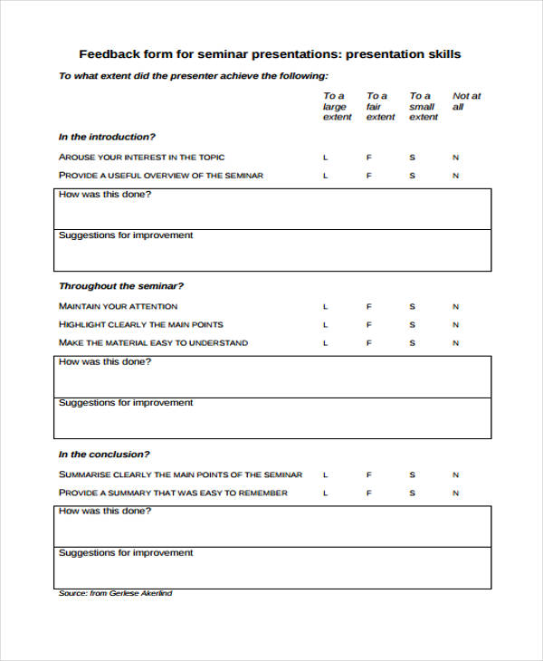 seminar presentation skills feedback form1