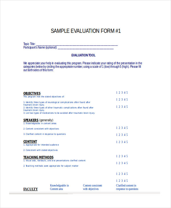 FREE 7+ Sample Restaurant Evaluation Forms in PDF MS Word
