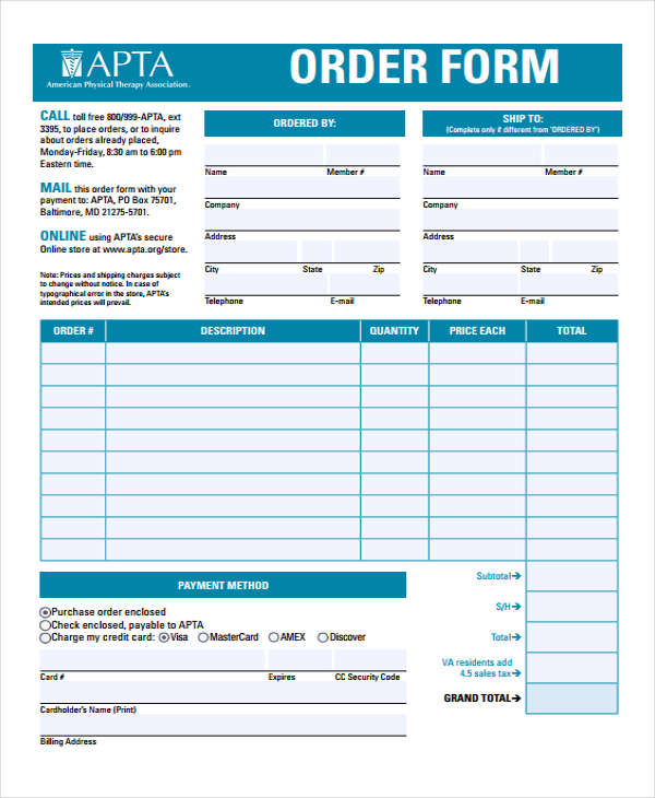 Delivery Order Templates 20D