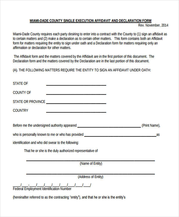 free-8-sample-execution-affidavit-forms-in-pdf-ms-word