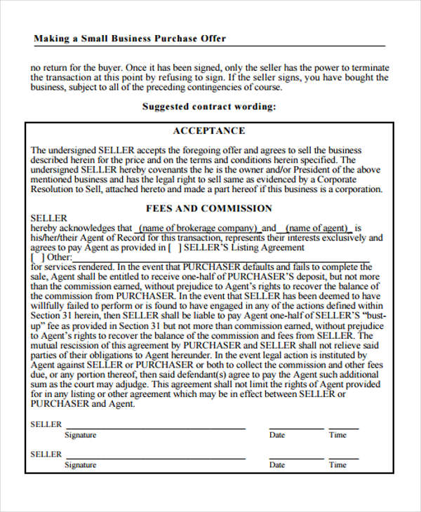 Small Business Agreement Template