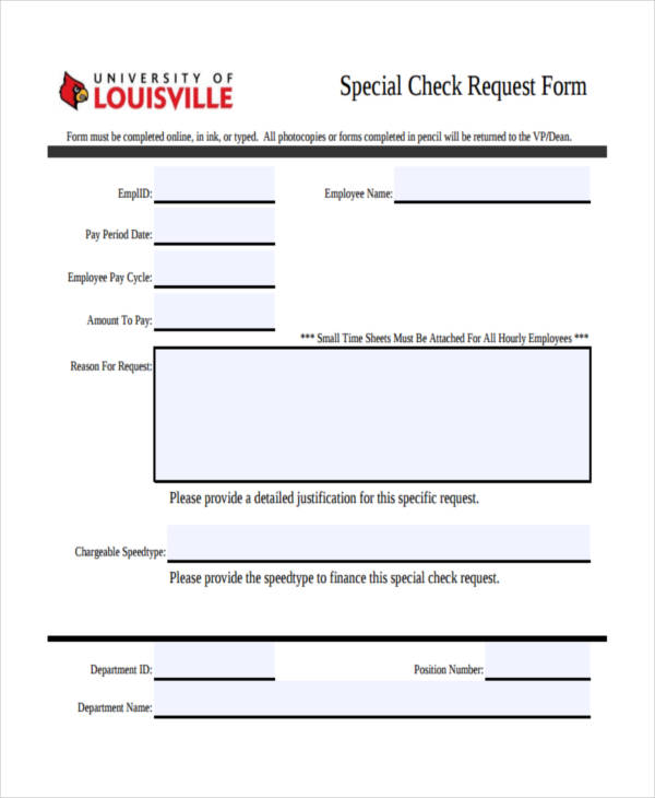 special check request
