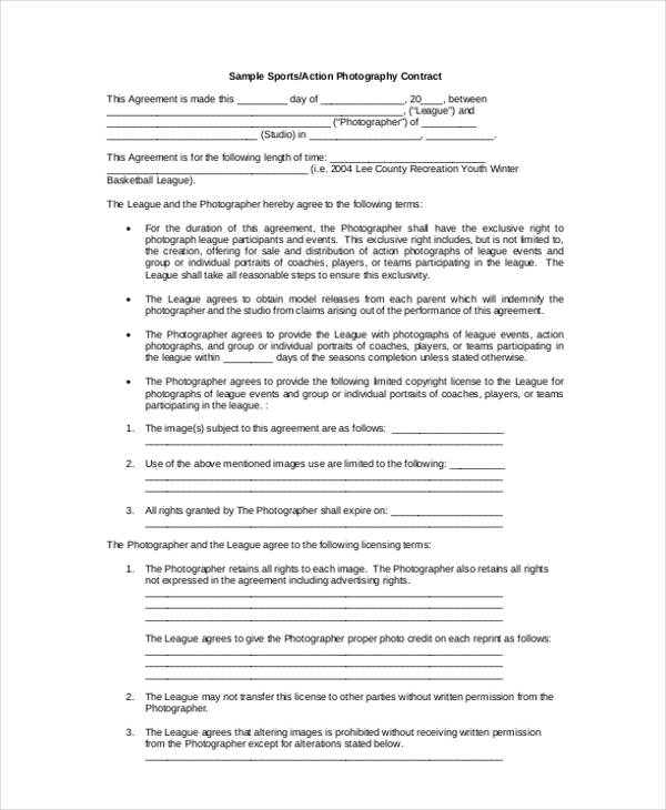 Free 11 Photography Contract Forms In Pdf Ms Word