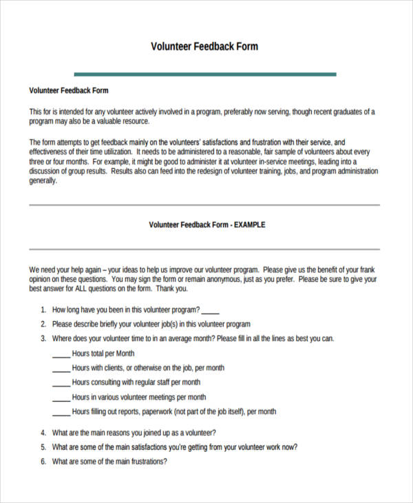 staff training feedback form