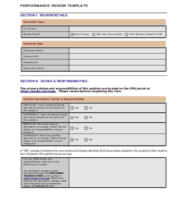 FREE 15+ Sample Employee Review Forms in PDF | Excel | Word