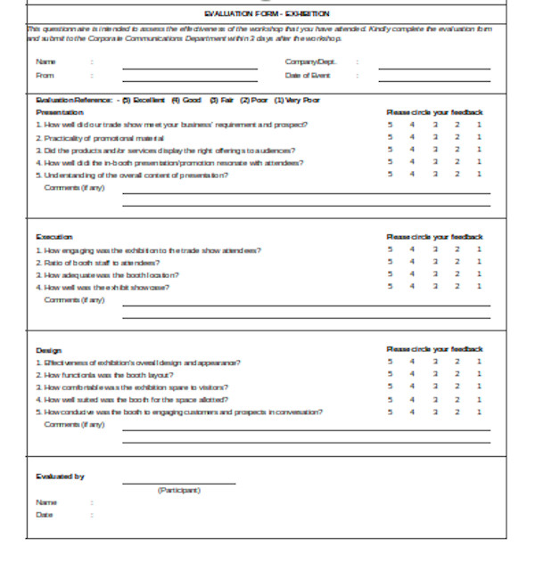 FREE 17+ Sample Workshop Evaluation Forms in PDF | MS Word | Excel