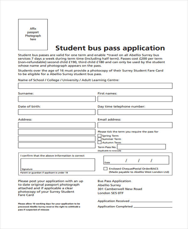 student bus pass application form1