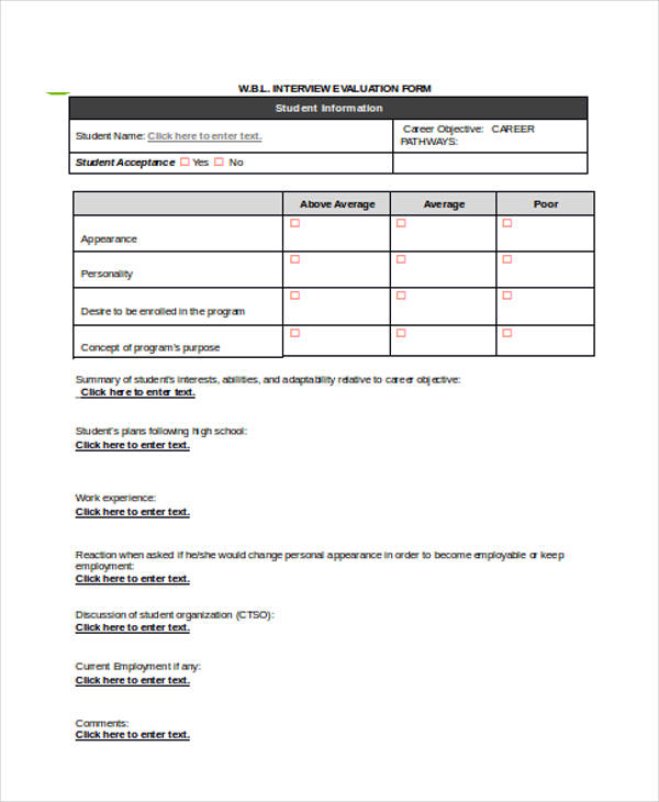 FREE 24+ Sample Interview Assessment Forms in PDF | MS Word