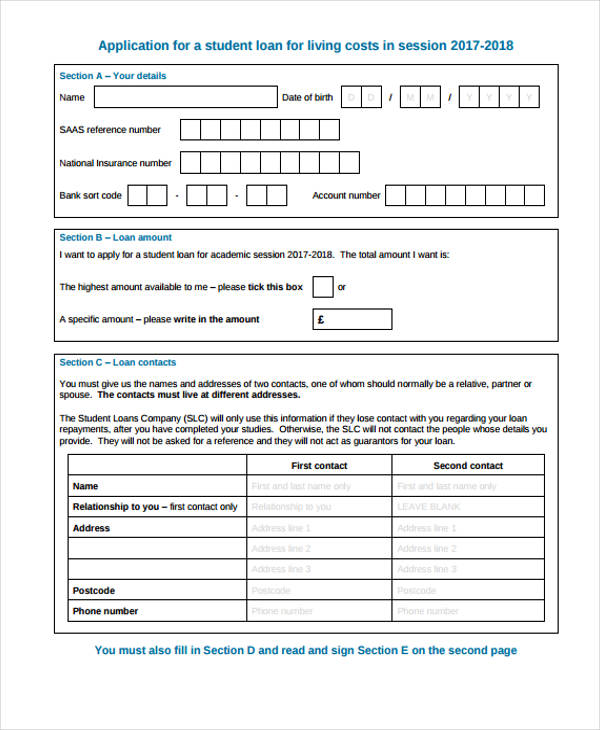 student loan company application form1