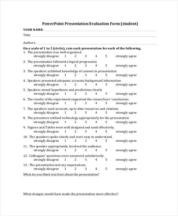 student powerpoint presentation feedback form1