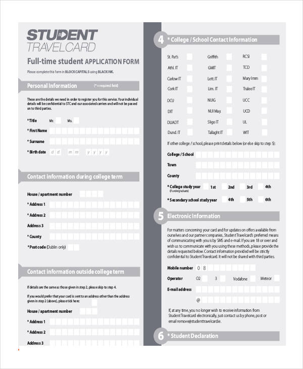 student travel card application form1