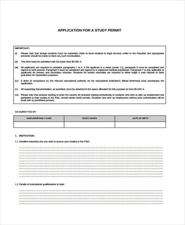 student work permit application form