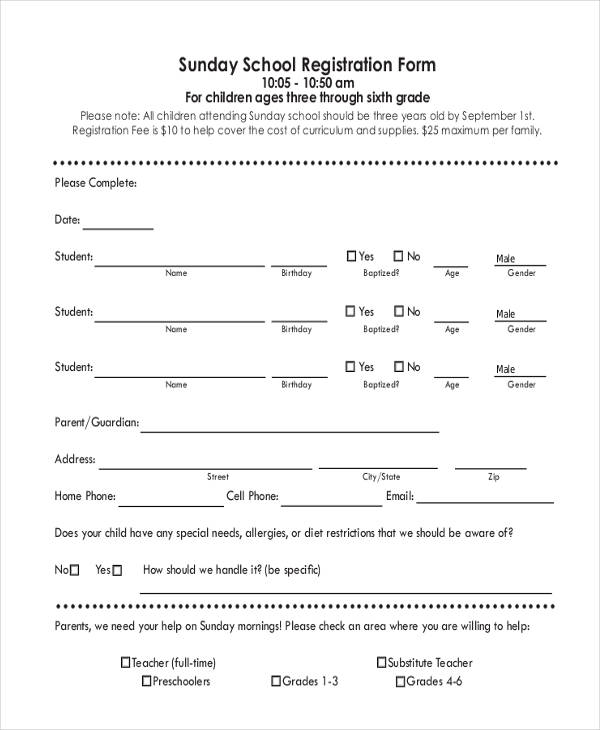 Printable Sunday School Enrollment Form Group Ublishing Printable 