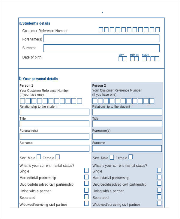 support student finance application form