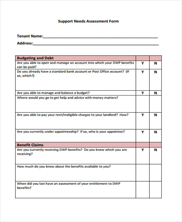 FREE 35+ Needs Assessment Form Samples, PDF, MS Word, Google Docs, Excel