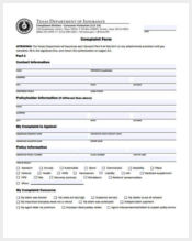 texas medical complaint form example