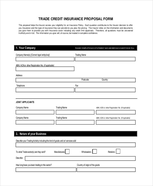 Free 44 Insurance Proposal Forms In Pdf Ms Word Excel 7644