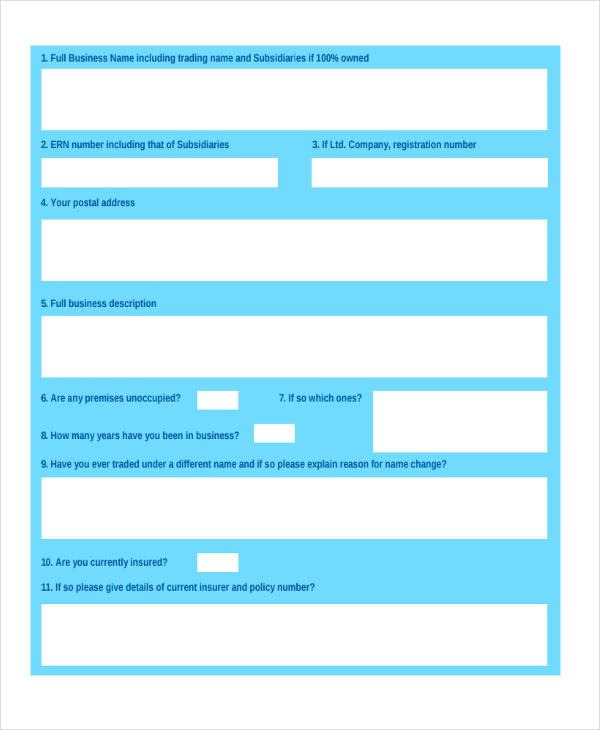 traders commercial combined proposal form