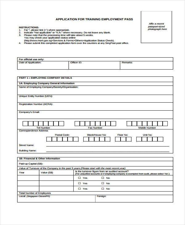 Free 11 Training Application Forms In Pdf Ms Word 7458