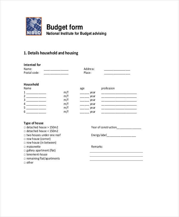 travel allowance budget form