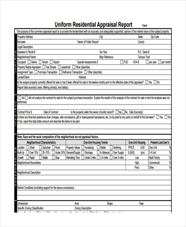 uniform residential appraisal