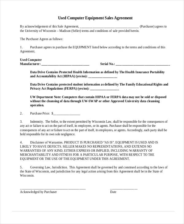 used computer equipment sales agreement1