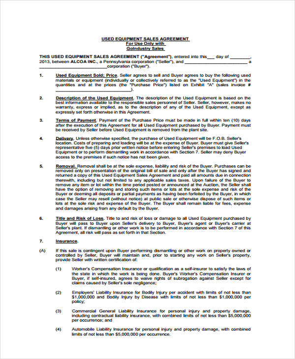 FREE 32+ Sales Agreement Forms in PDF