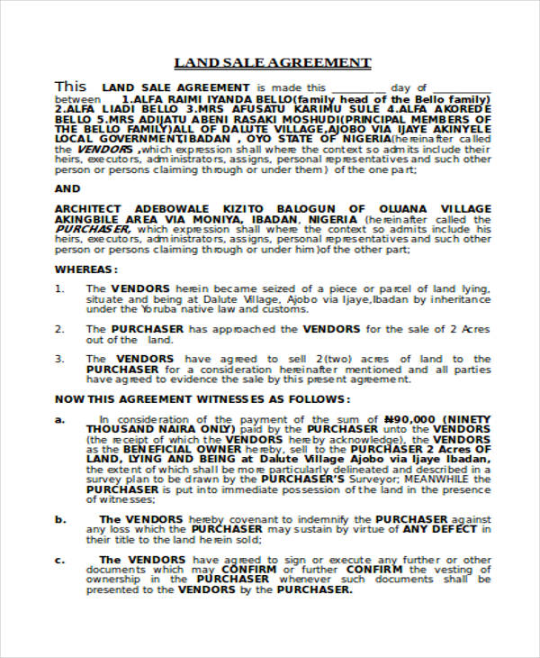vacant land sales agreement form1