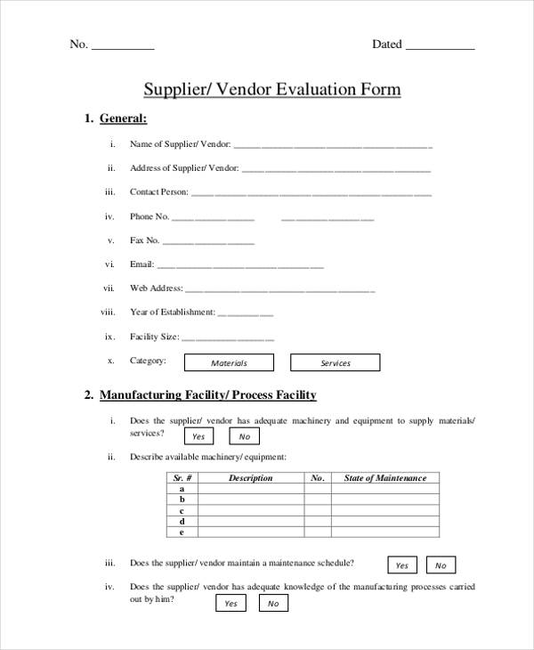 vendor feedback form in pdf