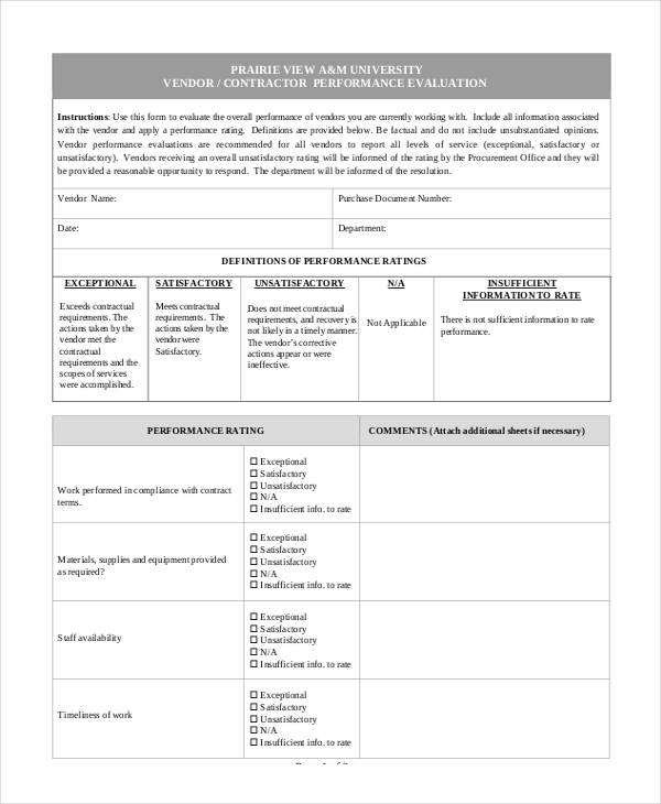 FREE 8 Vendor Survey Forms In PDF MS Word