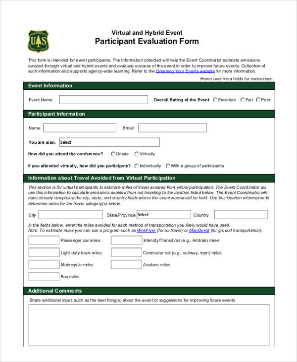 virtual hybrid event participation evaluation form1