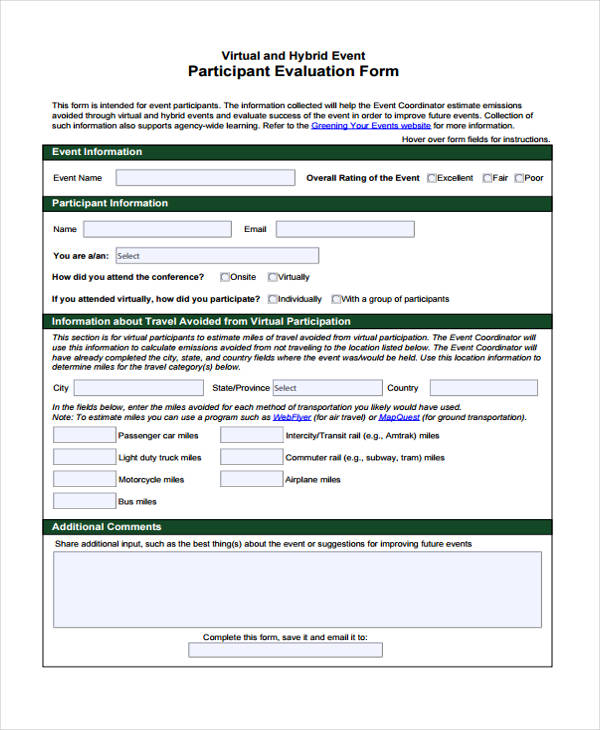 virtual hybrid event participation evaluation form2