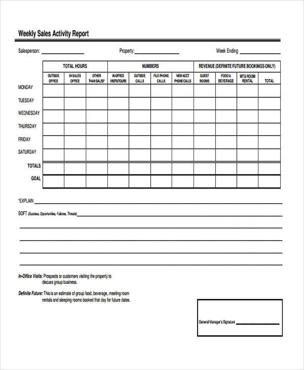 weekly sales activity report form1