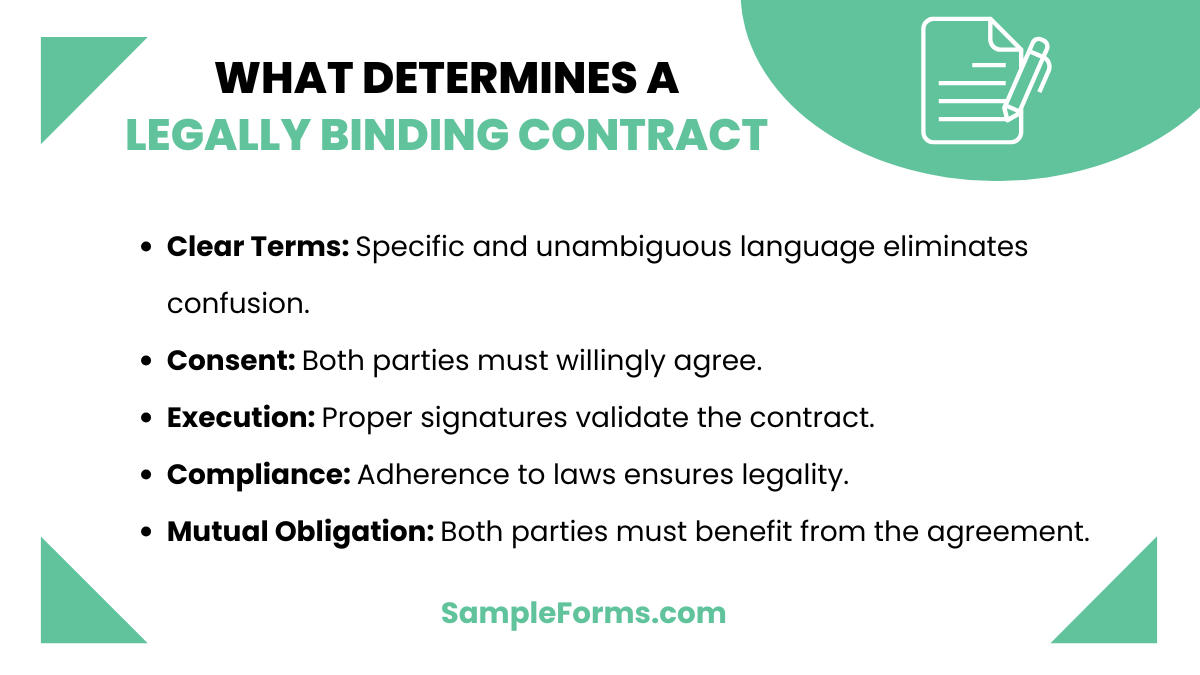 what determines a legally binding contract