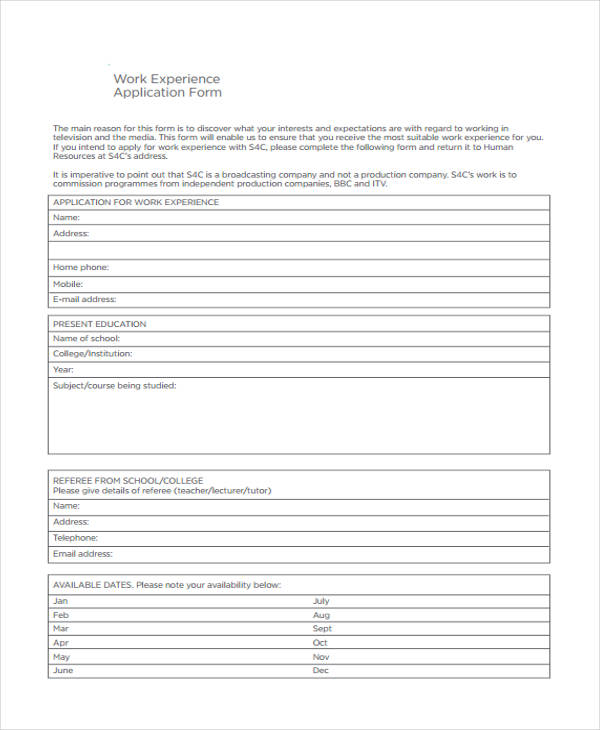 FREE 36 Job Application Forms In PDF MS Word Excel