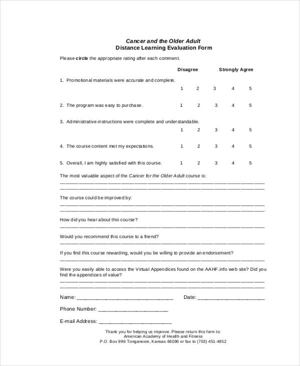FREE 13+ Sample Evaluation Forms in PDF MS Word