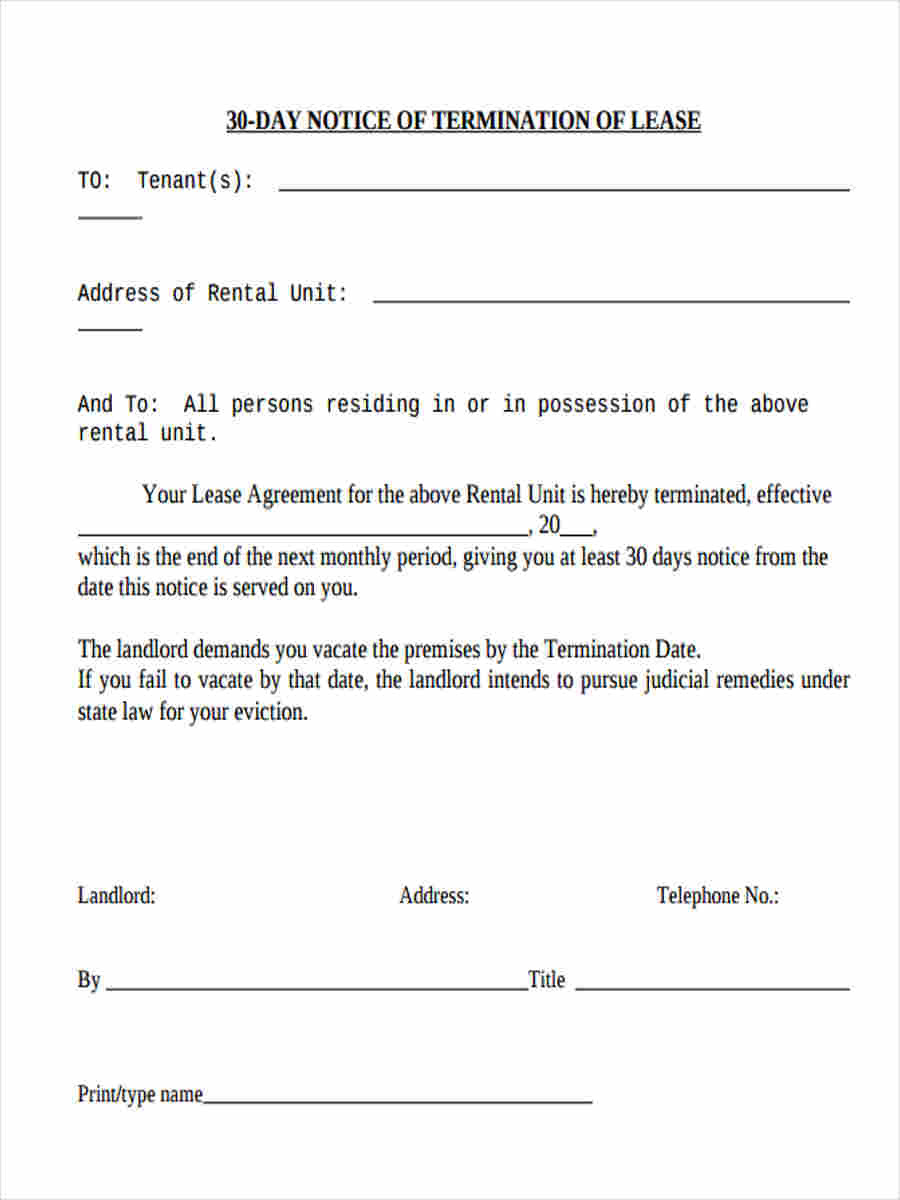 30 Day Eviction Notice Fill Out And Sign Printable Pdf Template Free 