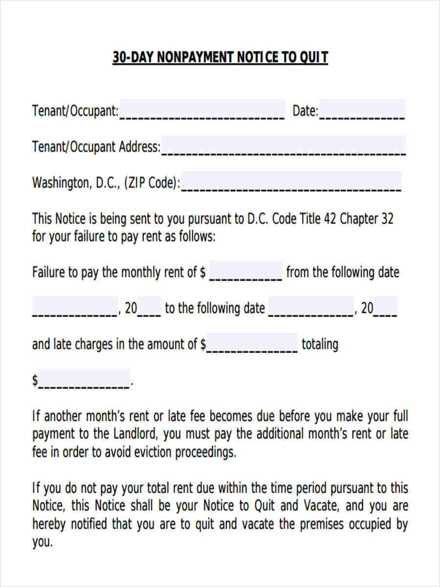 notice to quit form