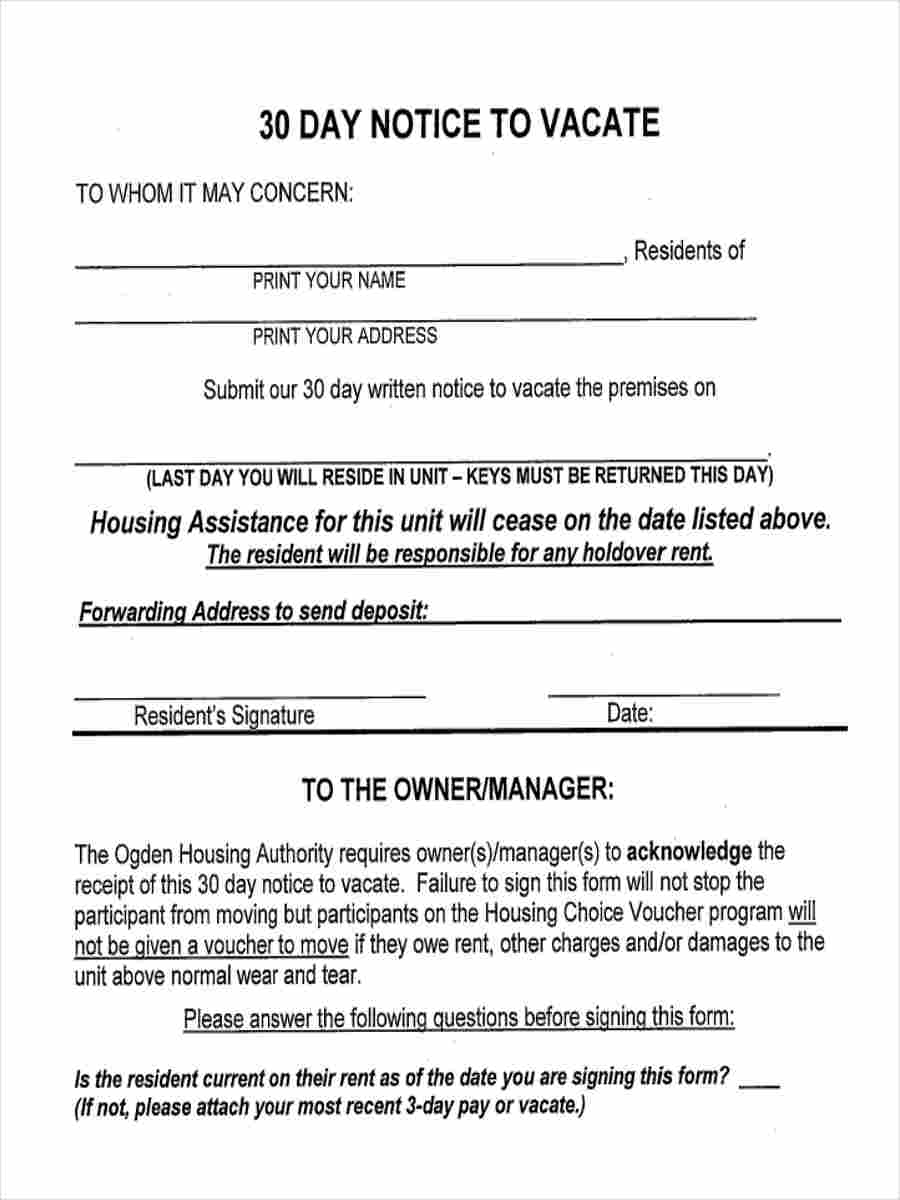 30 Day Notice Letter To Landlord From Tenant Database Letter Template 