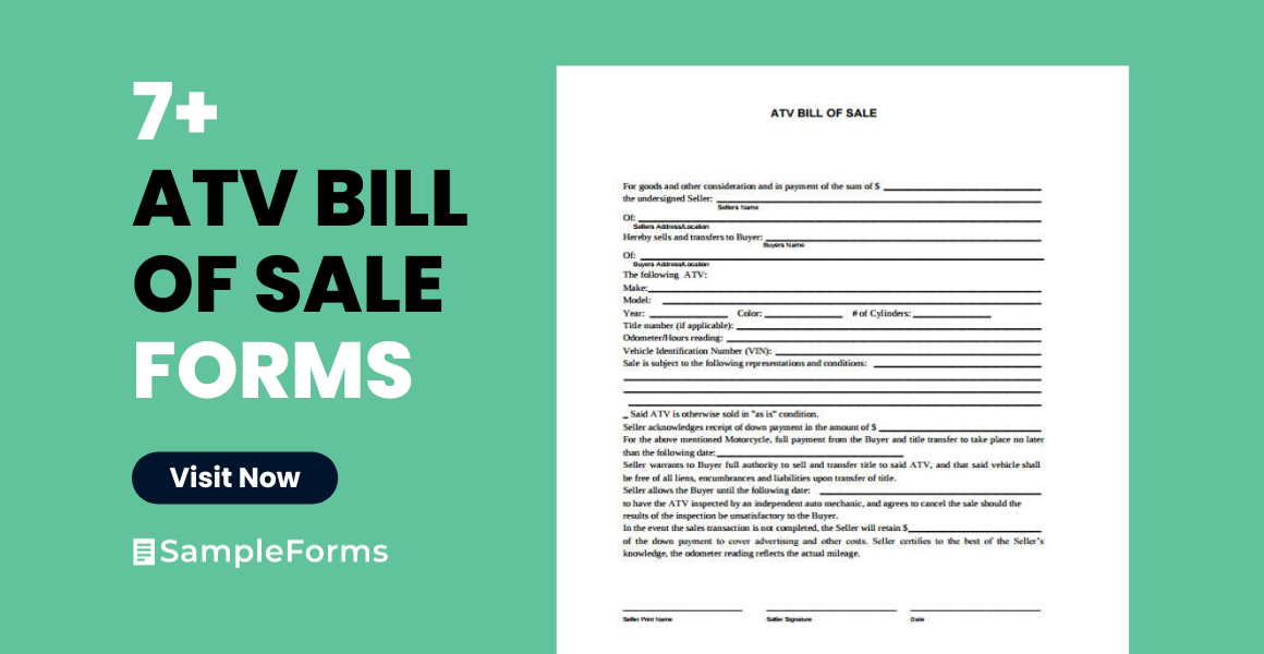 atv bill of sale form