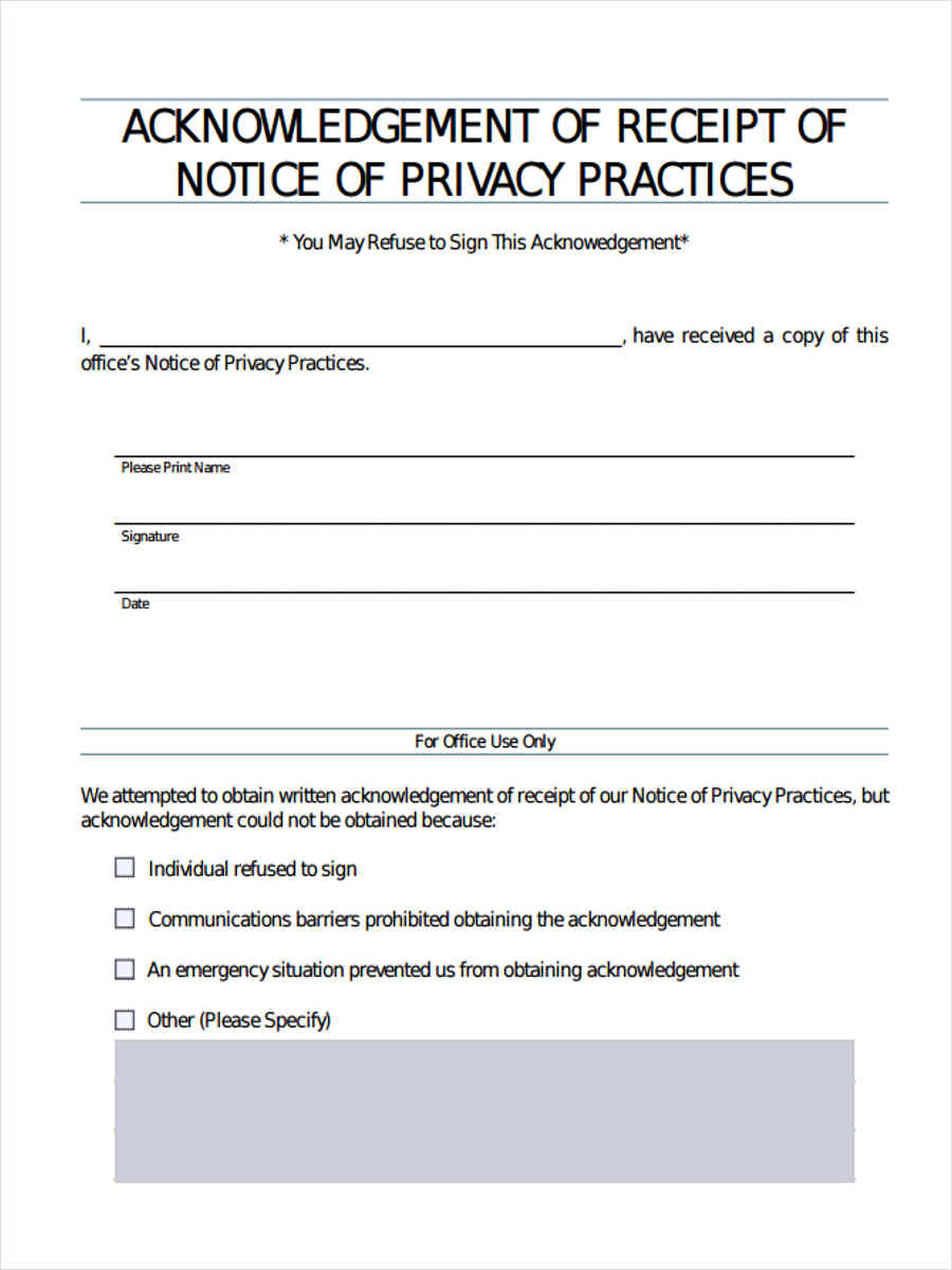 FREE 5 Sample Privacy Notice Forms In MS Word PDF