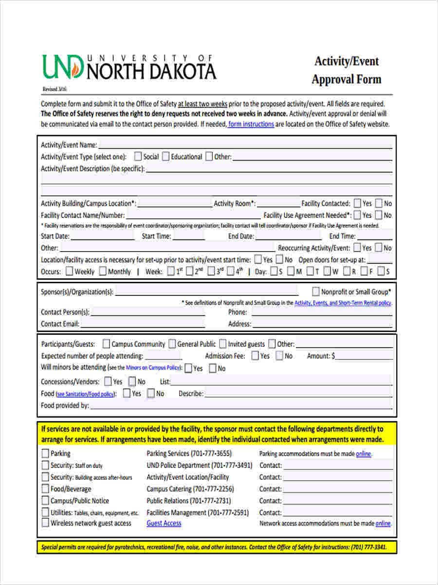 FREE 11+ Event Approval Forms in PDF | Ms Word