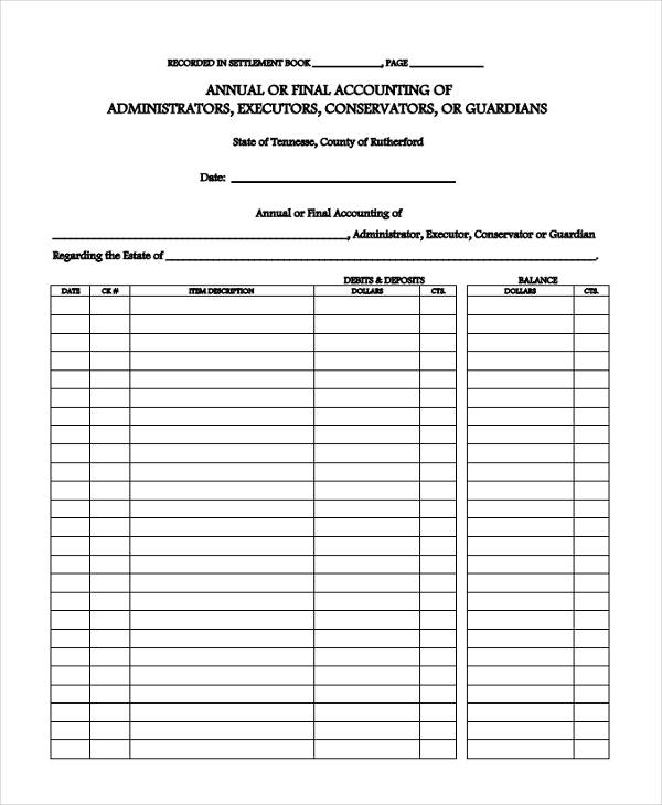annual accounting form
