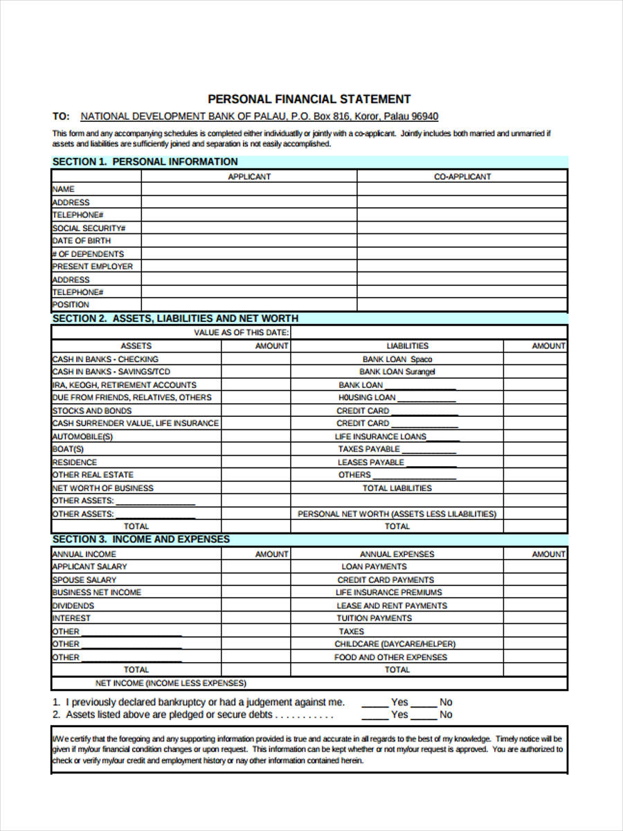 personal statement for financial aid example